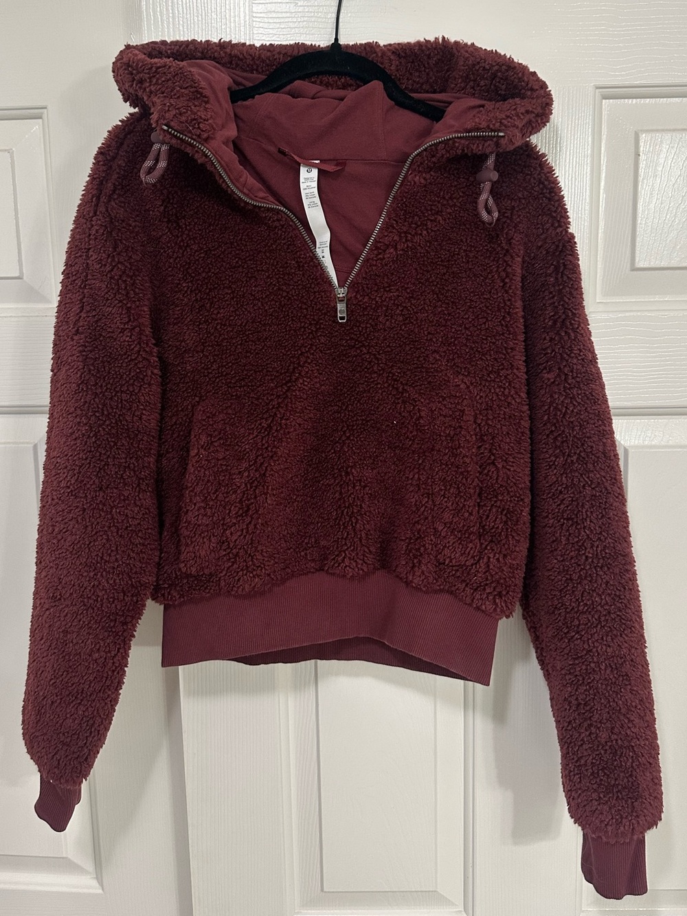 lululemon athletica Plush Sherpa Half-Zip Hoodie in Burgundy